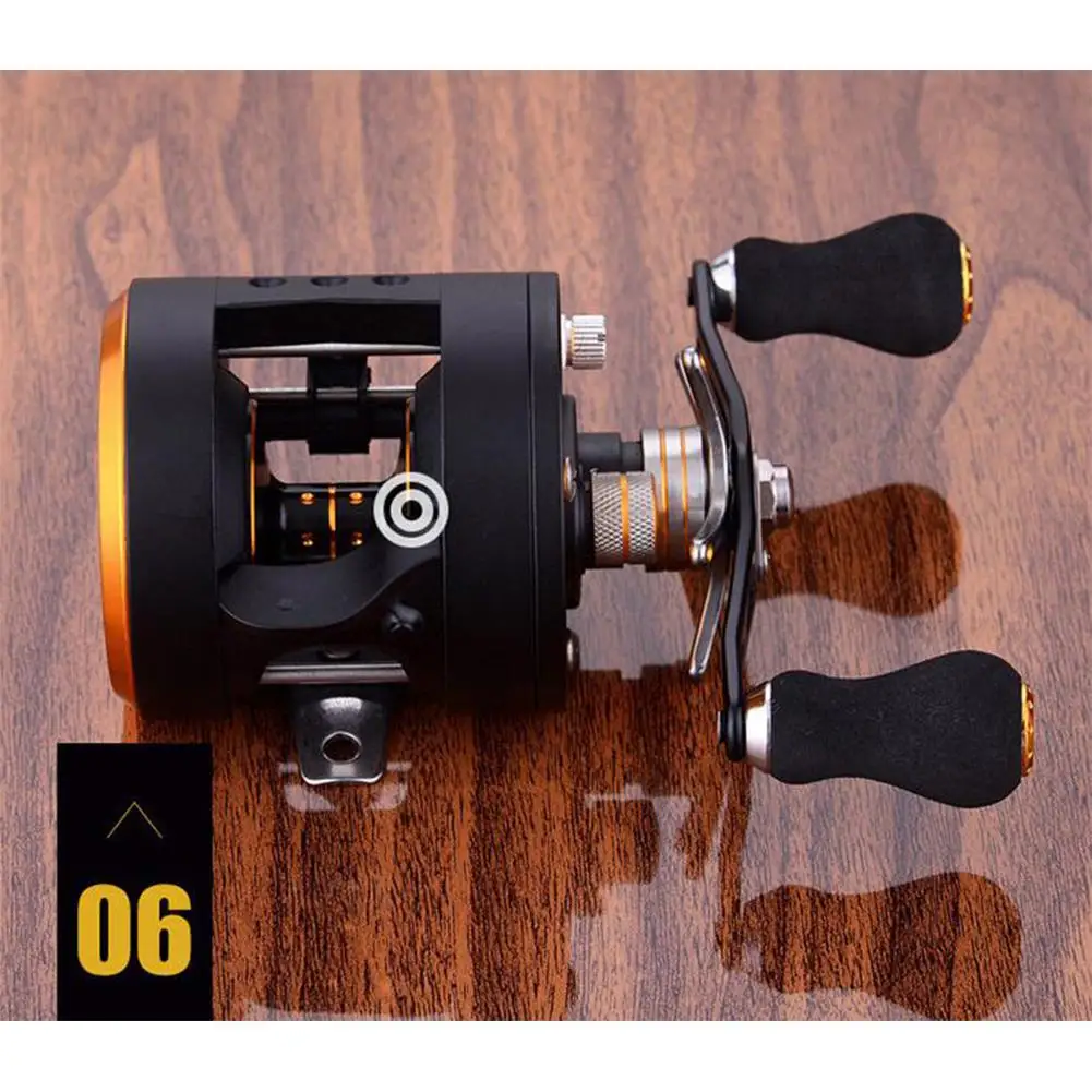

Drum-shape Fishing Reel Aluminum Metal Footstand Fishing Equipment