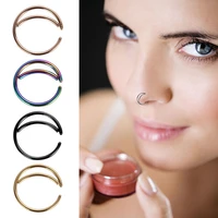 8mm punk moon shaped fake nose ring hoop septum rings stainless steel earring tragus faux nose piercing fake piercing jewelry