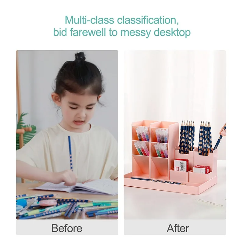 

Large Capacity Cute Desk Pen Holder Pencil Storage Box Desktop Organizer Stand Case School Office Stationery