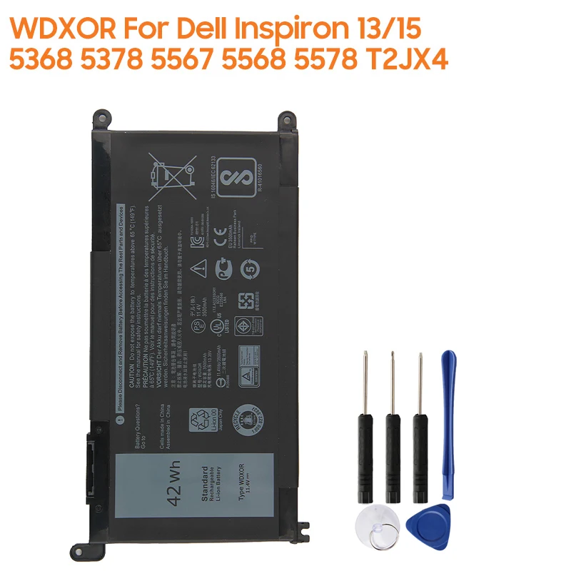 

Original Replacement Laptop Battery WDX0R T2JX4 3CRH3 WDXOR For Dell Inspiron 13 5000 7368 5368 5378 14 7000 7460 5567 7560 15MF