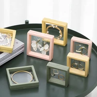 jewelry osp plastic suspended floating display case earring coin gems ring jewelry storage pet membrane stand holder box