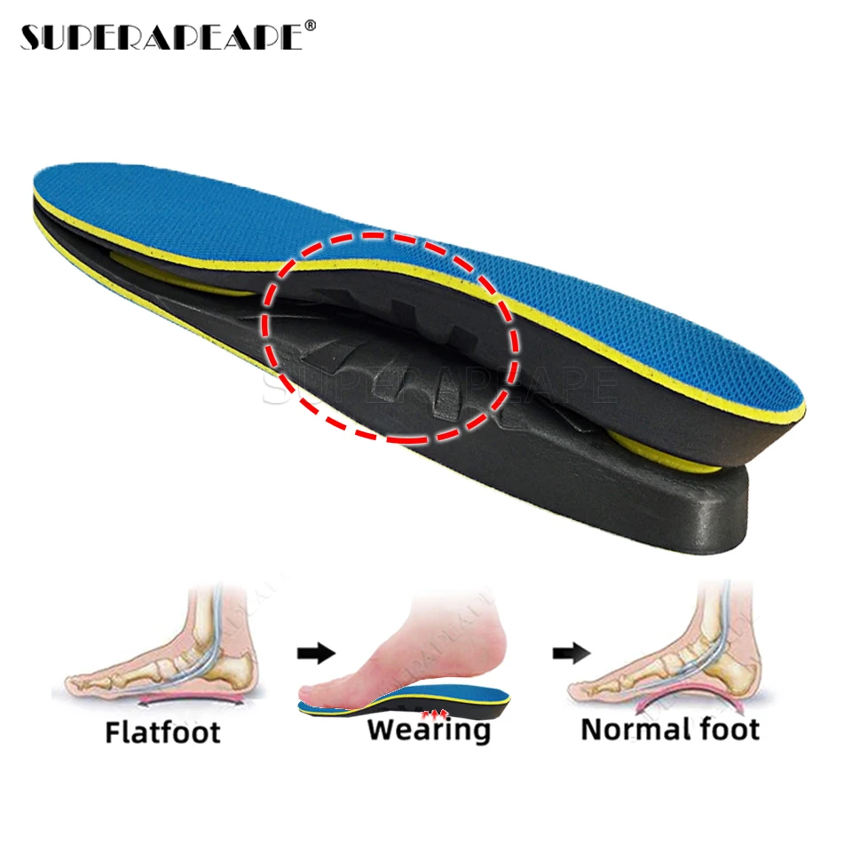 Orthotic insole for Severe flat Feet Arch Support orthopedic shoes sole Insoles for feet men women Children O/X Leg corrected