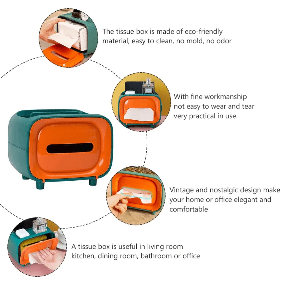 

Spot Multifunctional Tissue Box Home Office Sundries Storage Box Desktop Remote Controller Organizer