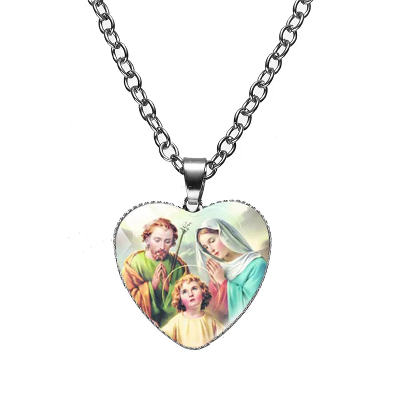 Религиозная Подвеска &quotИисус&quot Бог Библии ожерелье Небесный отец сердце