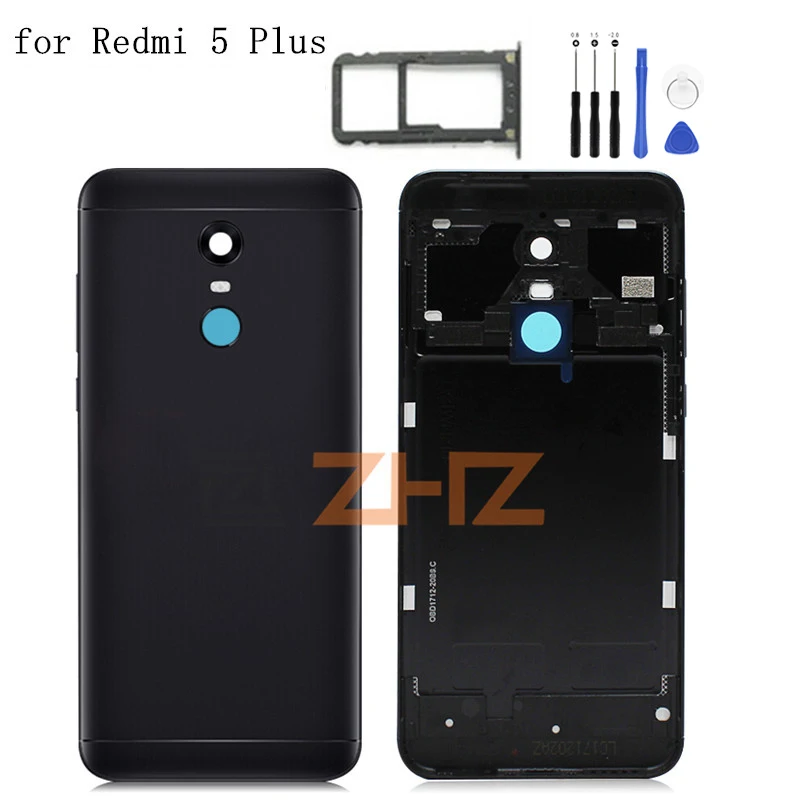 

Задняя крышка батарейного отсека для Xiaomi Redmi 5 Plus, Корпус задней двери + держатель для боковых ключей и карт + инструменты, запчасти для ремонт...
