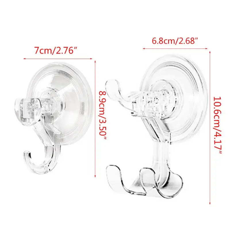 

3PCS Strong Absorption Suction Cup Hooks Reusable Shower Holder Wall-mounted Traceless Towel Hanger for Home Room