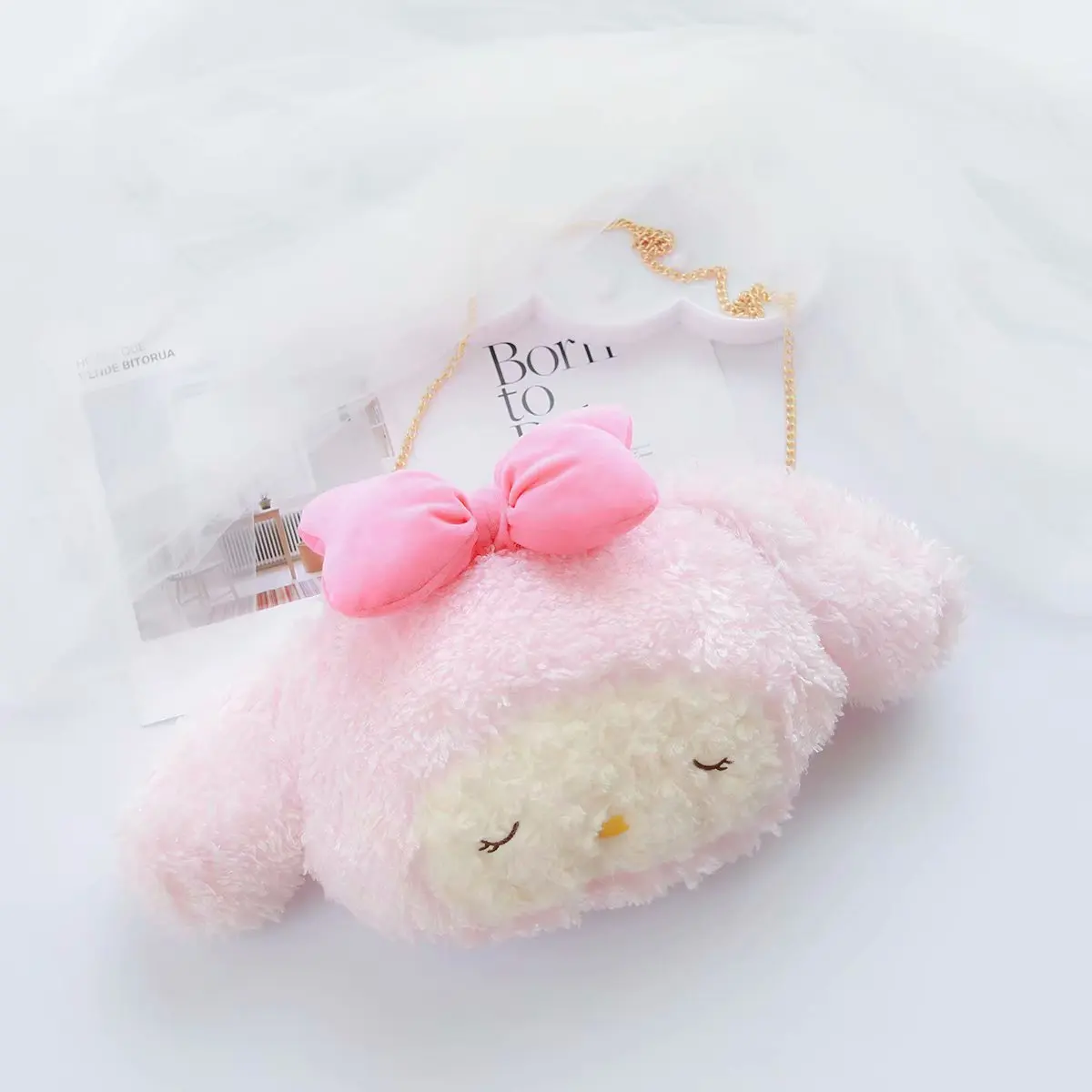 Kawaii мультфильм кролик мой музыкальный плюшевый сумка на плечо; сумка-мешок милая кукла-кролик подходит для девочек красивые подарки
