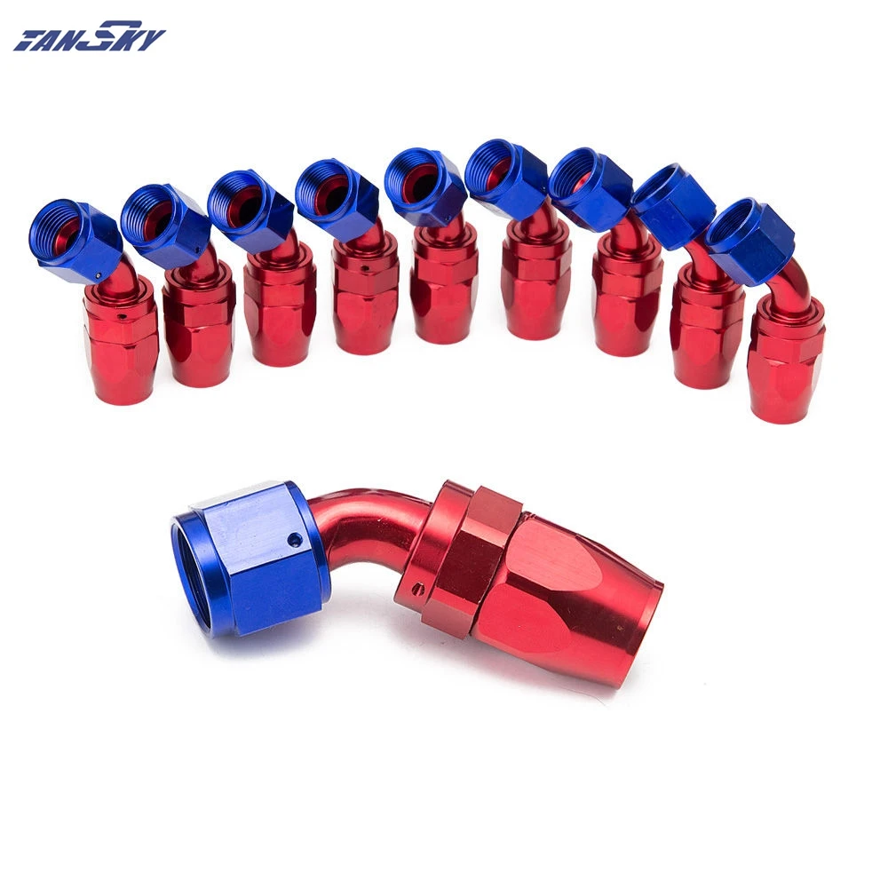Универсальный прямой Алюминиевый штуцер Tansky для масляного/топливного шланга AN8 90