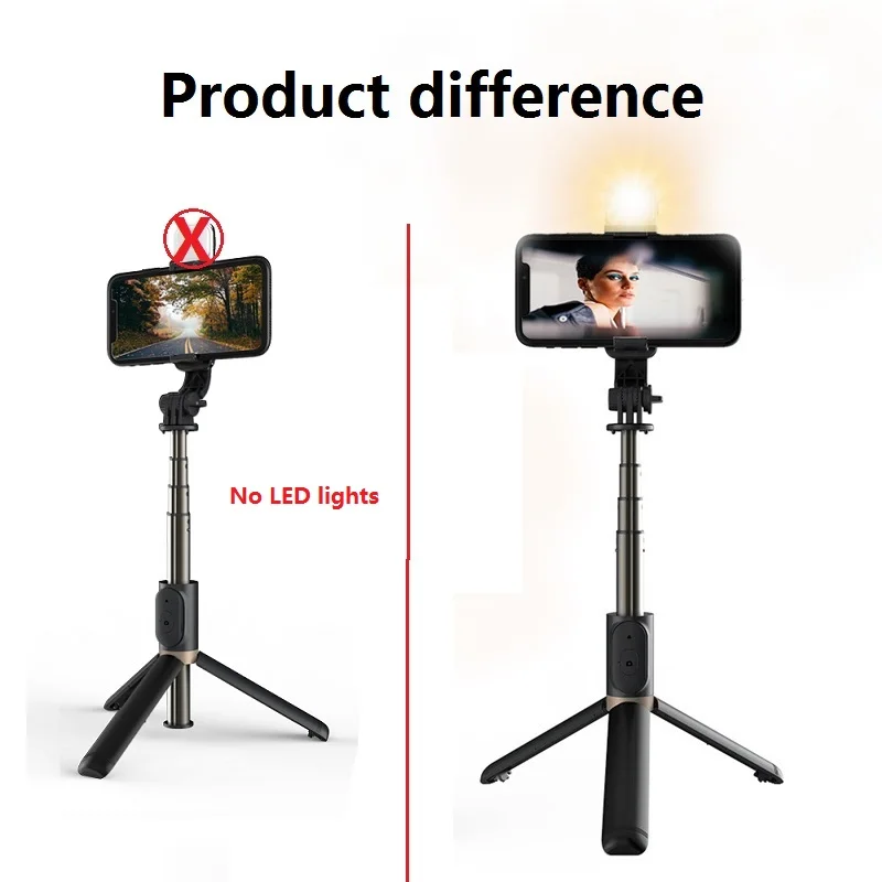 

Roreta 2021 New High-quality aluminum alloy Wireless bluetooth selfie mini tripod With Bluetooth Shutter LED Fill Light