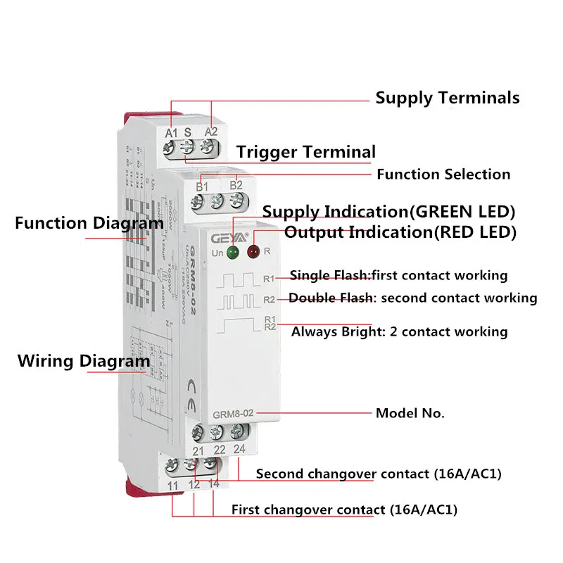 Реле с электронной фиксацией на Din-рейке SPDT 16 А 230 В переменного тока или DC12-240V