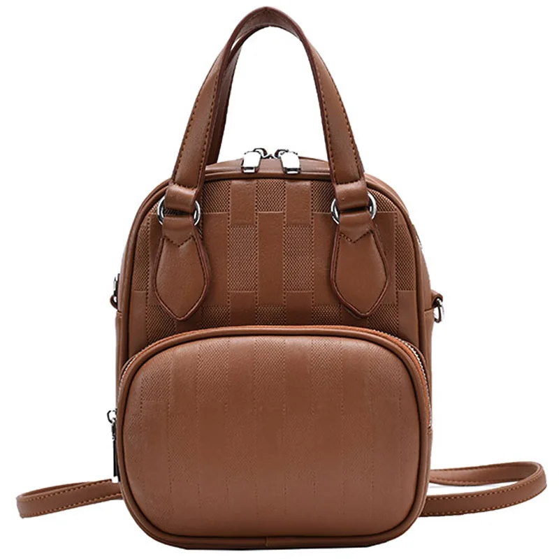 

2021 Retro Back Pack Bags PU Leather Backpack Women School Bags For Teenagers Girls Luxury Small Backpacks handbag