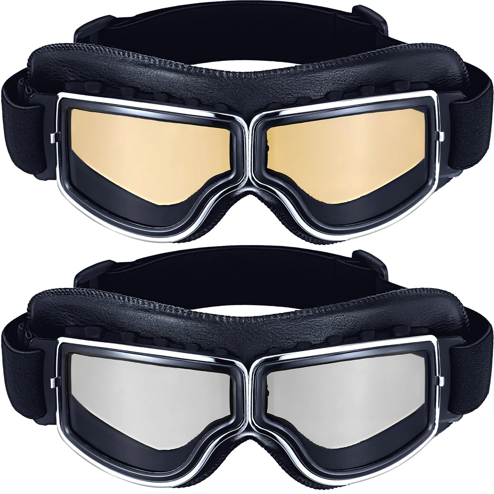 

Motorcycle Goggles Vintage Pilot Style Cruiser Scooter Goggle Outdoor Sand Goggles ATV Anti-Scratch Leather Dust Glasses Dustpro