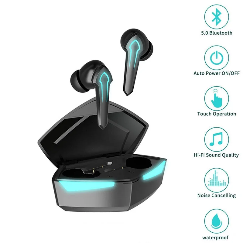 

TWS Gaming Headset With Low Latency Gamer Wireless Bluetooth 5.1 Headphones Sports Touch Control Earbuds With Microphone
