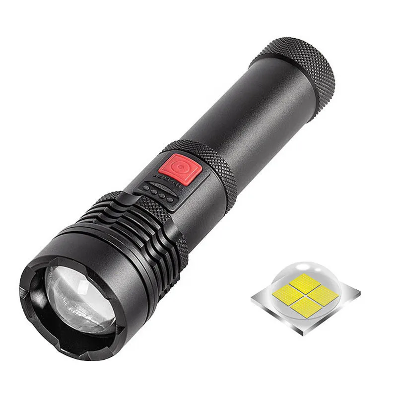 

New Xhp50 Strong Light Small Flashlight USB Rechargeable Smart Electric Display Outdoor Waterproof Zoom LED Flashlight