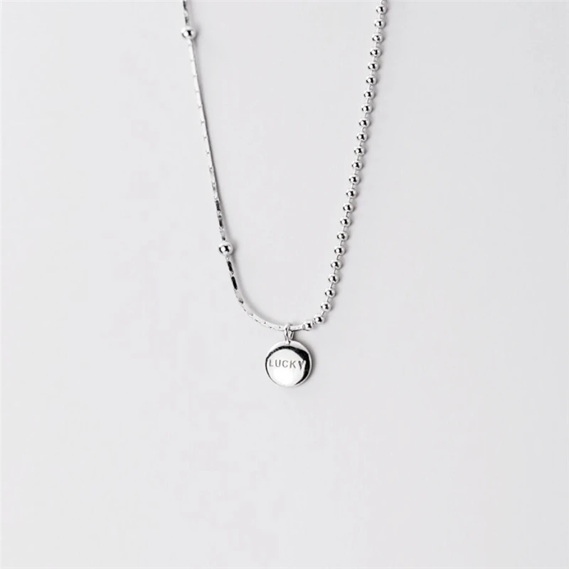

Sole Memory Lucky Bean Simple Versatile Silver Color Clavicle Chain Female Necklace SNE569