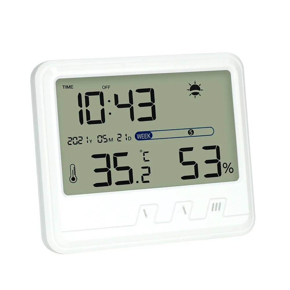 

Multifunctional Large Digital Screen Weather Clock Temperature Humidity Monitoring Meter With Date Week Time Display Function