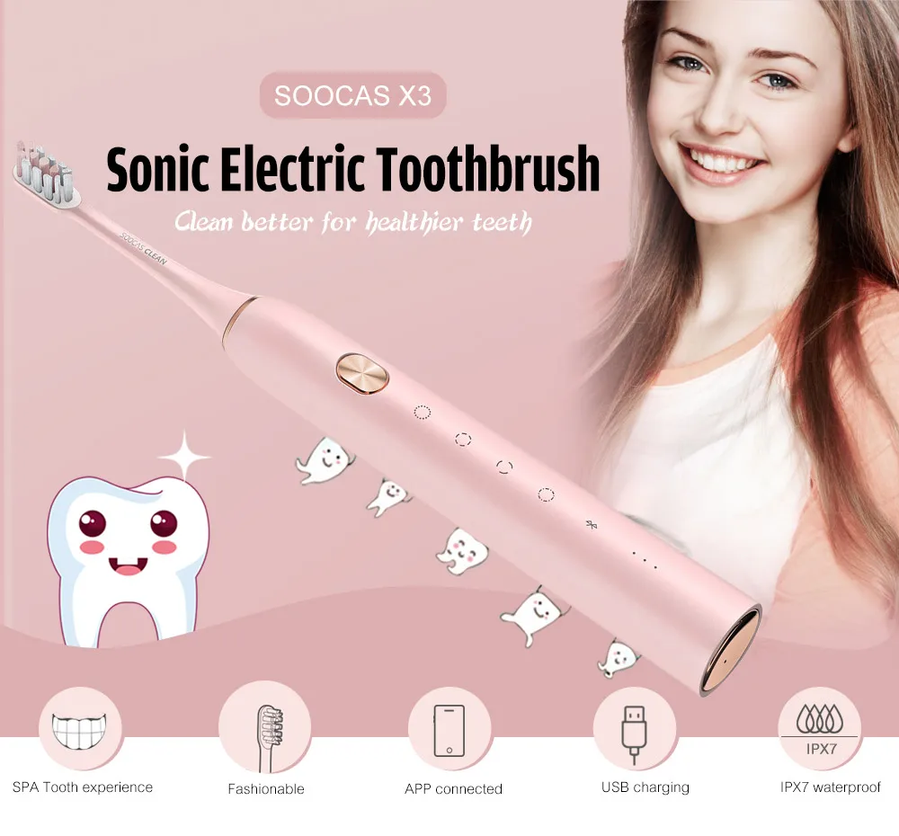 11 зубная щетка Soocare X3 Soocas обновленная электрическая звуковая Смарт чистая Bluetooth Водонепроницаемая беспроводная зарядка Mi Home APP