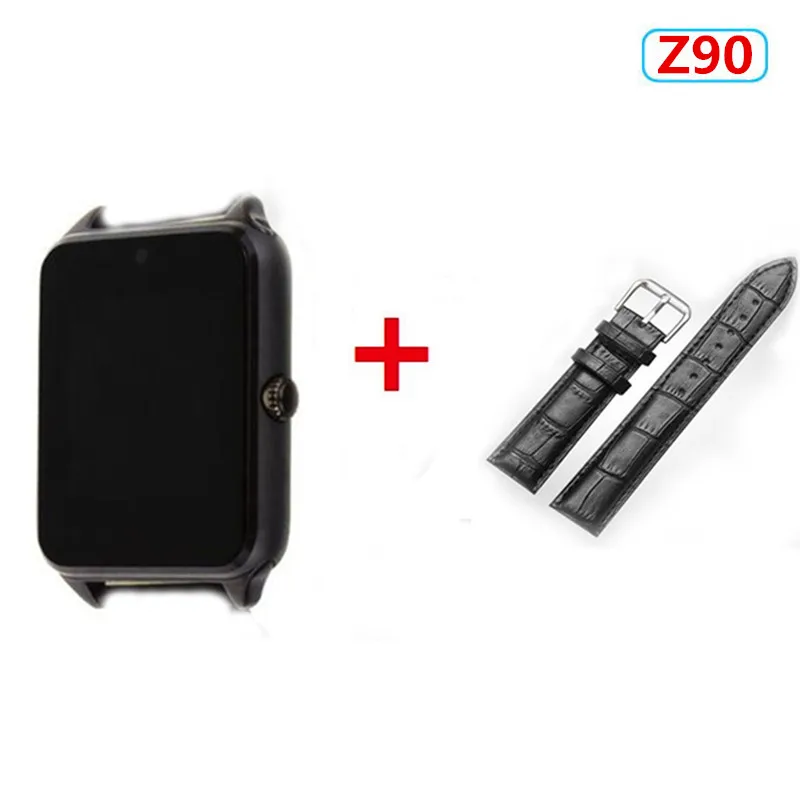 Z90 Black Z60 Смарт часы GT08 плюс металлический ремешок Bluetooth наручные Смарт часы Поддержка Sim TF карта для всех телефонов Android Z90 кожаный ремешок - Цвет: Z90 Black