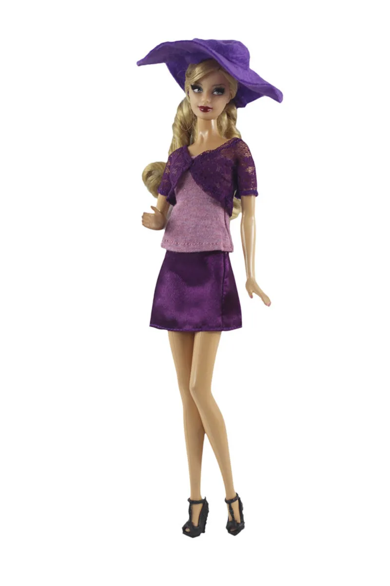 

Western Purple Lady Dress Outfit Suit Sets for Barbie BJD FR SD Doll Clothes Role Play Accessories Toys for Girl