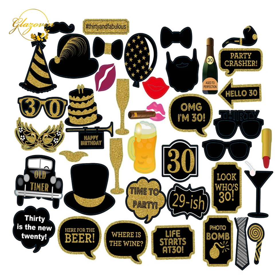 30 й день рождения украшения реквизит для фотографий взрослых День фото стенд