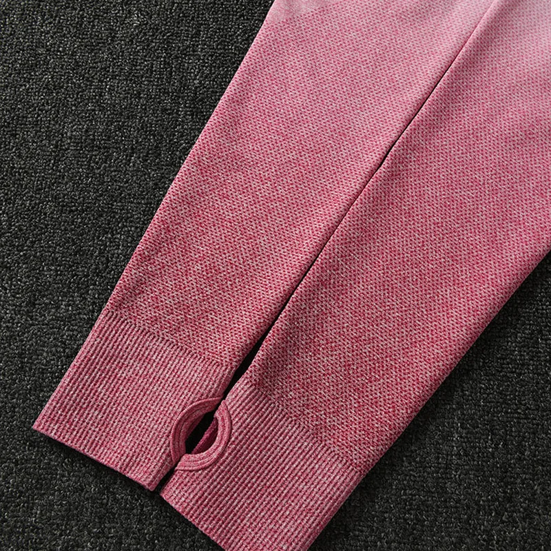 

Ladies 2 Piece Seamless Yoga Suit Suit Gym Suit Fitness Hip-lifting Leggings Beautiful Buttocks Gradient Yoga Suit Women