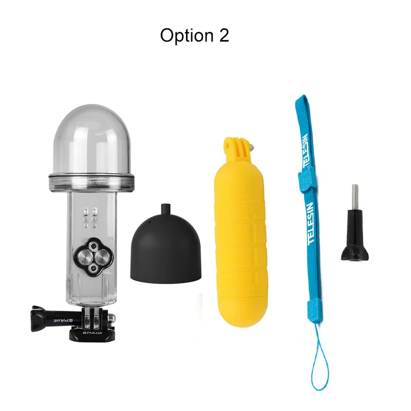 option 2 PULUZ 60 м Дайвинг Водонепроницаемый чехол для DJI OSMO Pocket TELESIN Floaty ручной селфи палка для gopro hero 7/6/5 экшн-камеры - Цвет: option 2