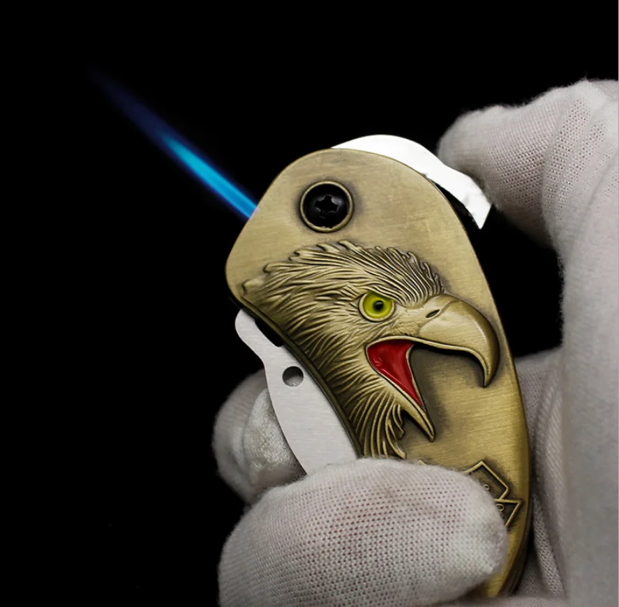 Новинка креативная металлическая Бутановая газовая зажигалка в виде черепа