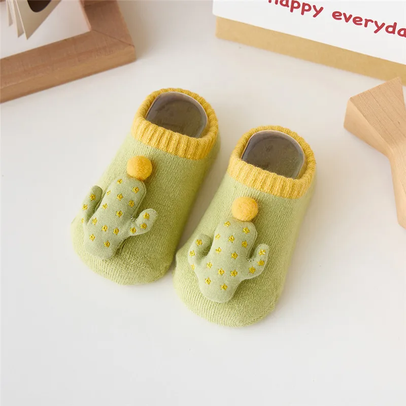 Autumn Winter Cute Cartoon Soft Cotton Baby Socks Shoes Kids Infant Toddler Floor Casual Anti-slip Sock Newborn Grip Slippers |