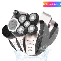 bald head shavers for men 5 in 1 electric razor for men cordless rotary beard trimmer waterproof wet dry floating rotary shaver