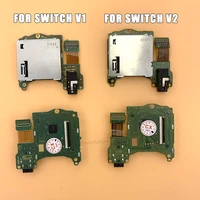 tested original for ns switch game card slot reader with headphone headset earphone port socket board for nintend switch v1 v2