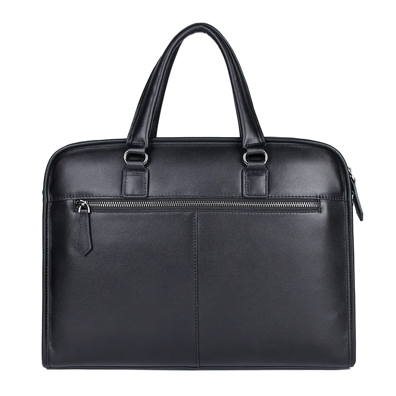 Luxury leather men's business briefcase, soft natural leather, practical handbag for work, new