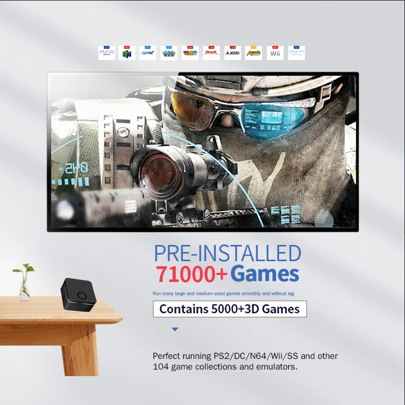 Retro Game Player Super Console X Mini Built-in 61000+Games For PS2/PS1 Win11 PRO &amp Batocera 33 System Portable Box - купить по