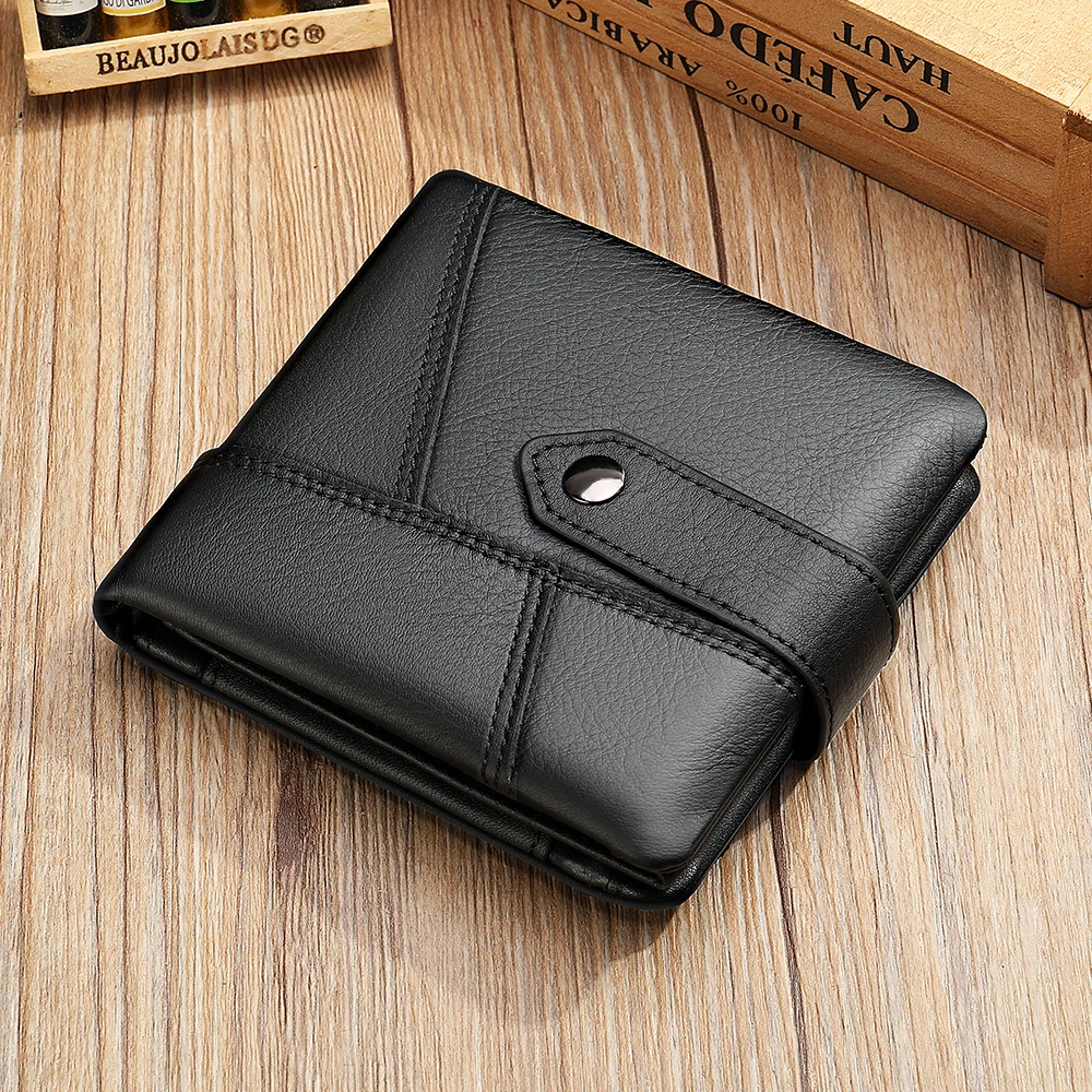 

Genuine Leather Men Wallets Coin Pocket Zipper Real Men'S Leather Wallet With Coin High Quality Male Purse Cartera Wallets Men's