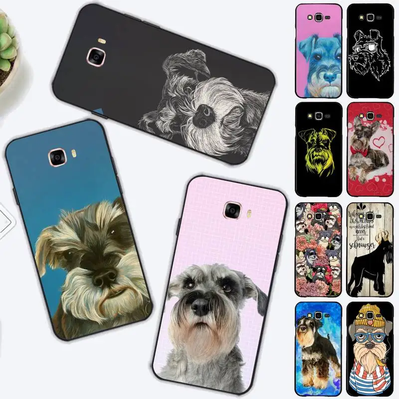 

FHNBLJ Lovely Dogs Schnauzer Design Cute Animals Phone Case for Samsung J 2 3 4 5 6 7 8 prime plus 2018 2017 2016 core