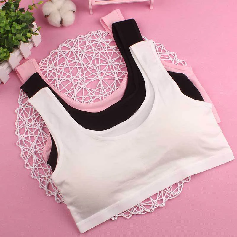 Нижнее белье для девочек хлопковое нижнее школьниц бюстгальтер без стального