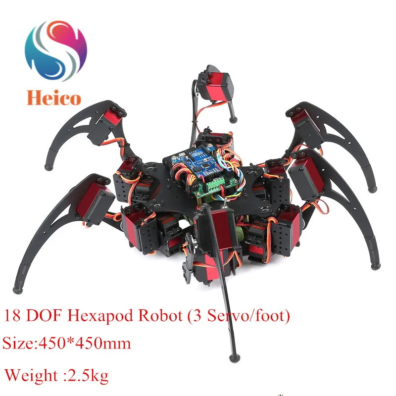 

18DOF Hexapod Robotic Spider Aluminium Alloy Six Legs Robot Frame Kit With PS2 Remote Controller for DIY Smart Model Accessories