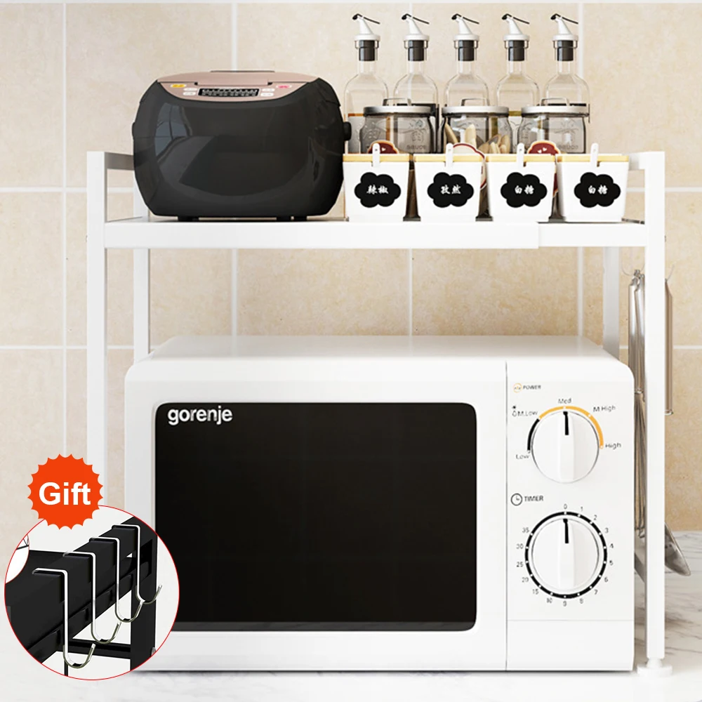 Кухонный стеллаж для микроволновой печи полка органайзер подвижный шкаф посуды