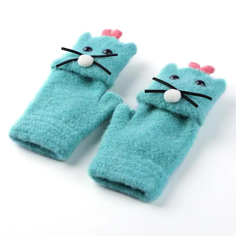 

1 Pair Cartoon Gloves Kids Stretch Winter Baby Wool Warm Gloves Hand Muff