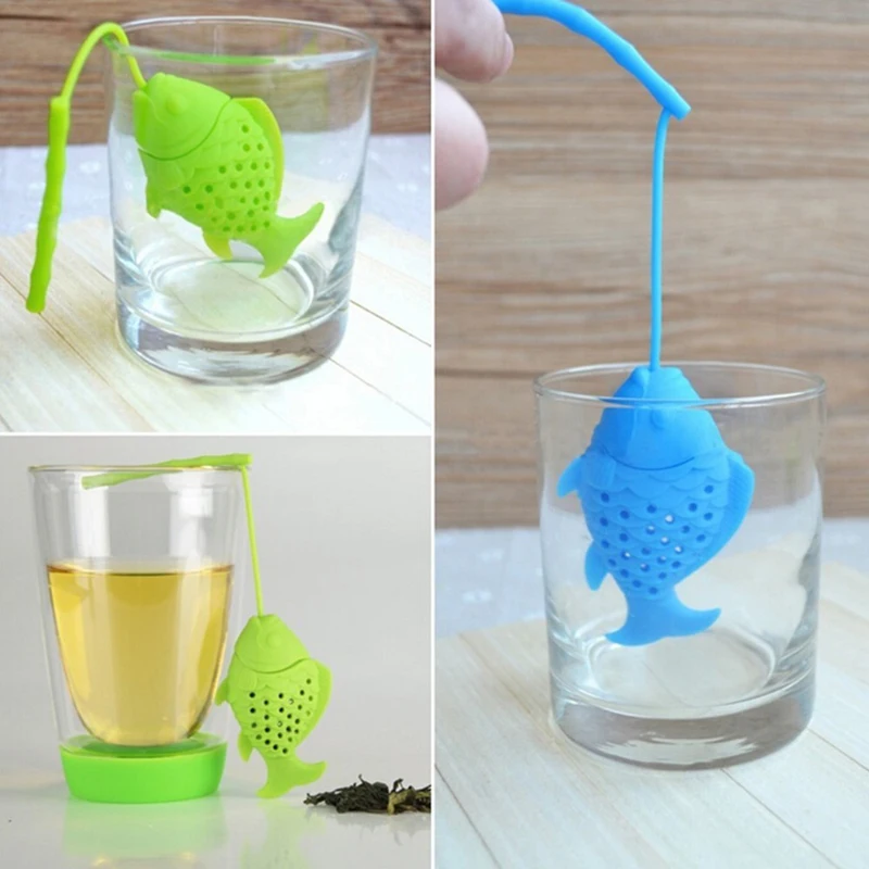 

Creative FIsh Shaped Silicone Tea Bags Tea Strainers Herbal Tea Infusers Filters Tea Teaware Tool Kitchen Supplies