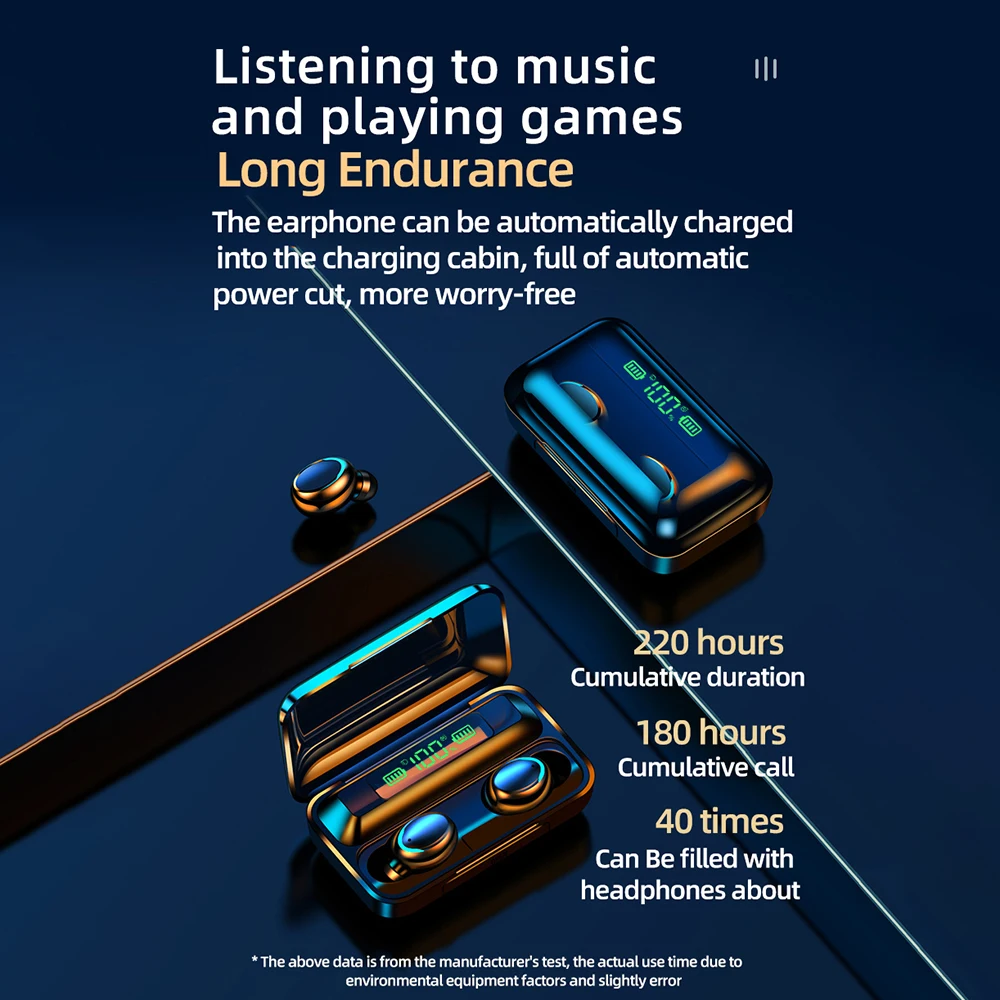 F9-5 наушники-вкладыши TWS с Беспроводной Bluetooth 5 0 наушники Водонепроницаемый