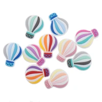 50pcs baby teether beads food grade silicone hot air balloon shape chewing beads chewable teething baby toys diy beads bpa free