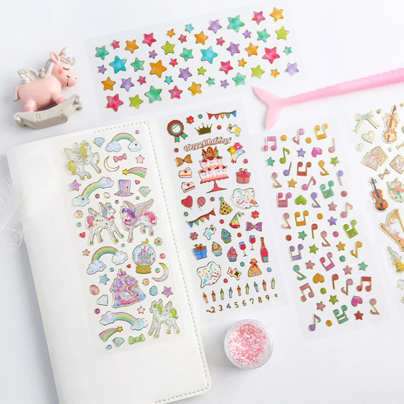 40sheets Cute manualidades scrapbook transparent sticker Heart Cake Music Diy decoration Gifts for Girls | Дом и сад