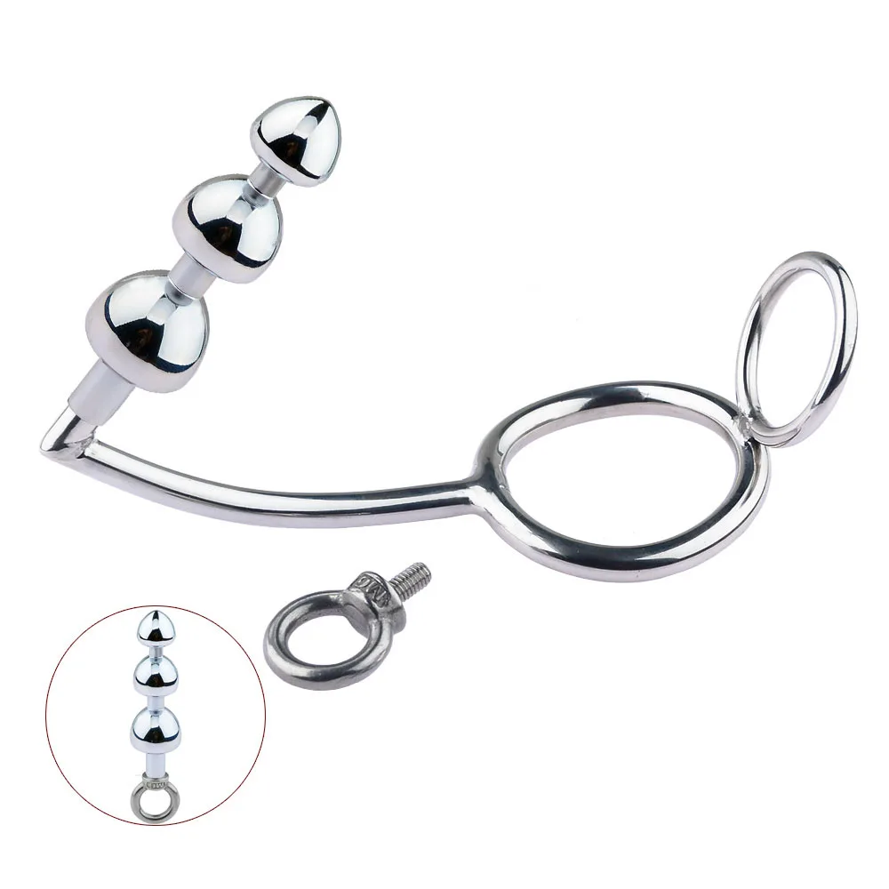 Анальная пробка из нержавеющей стали с крючком для женщин мужчин геев взрослых