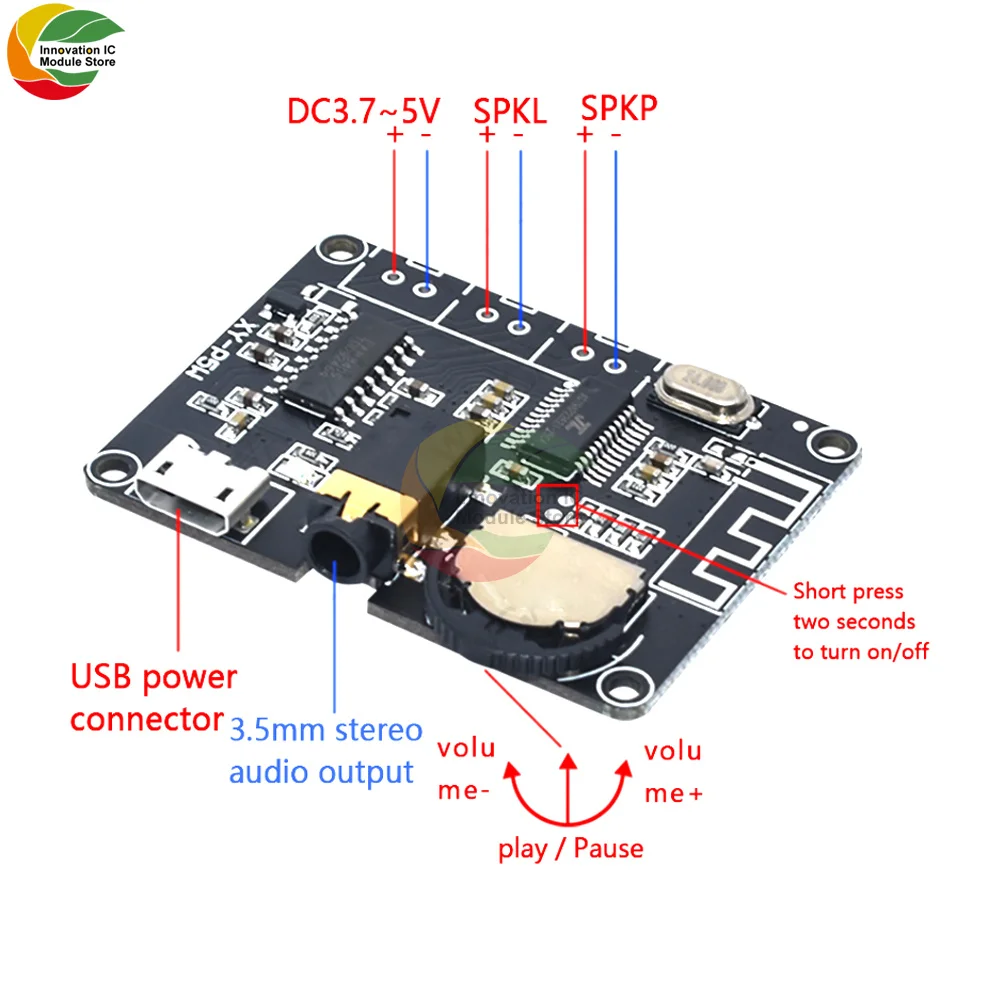 Ziqqucu PAM8406 Bluetooth 5 0 стерео аудио цифровой Мощность модуль усилителя XY-P5W для Arduino DC 3