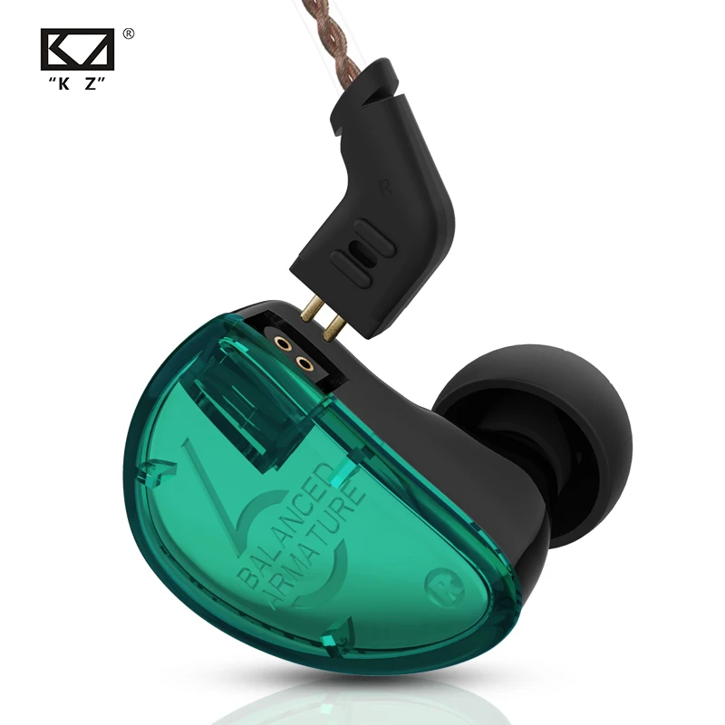 Наушники-вкладыши EE KZ AS06 3BA сбалансированные арматурные Hi-Fi наушники для бега и