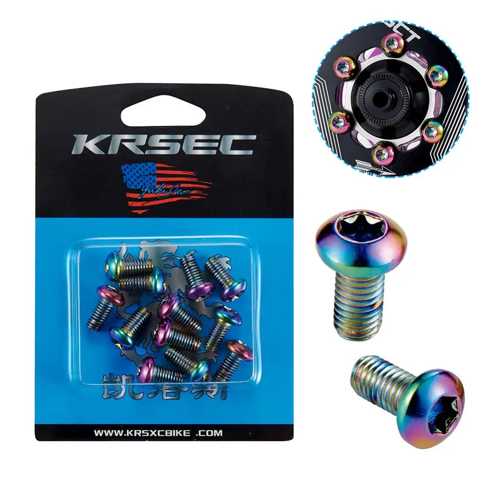 

12pcs M5x10mm Disk Brake Rotor Bolts Titanium Mountain Bike Brakes Disc Rotor Screw Ultralight Bettery Bike Brake Accessories