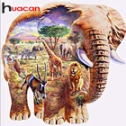 Huacan алмазная вышивка полная выкладка животные картина стразами алмазная мазайка живопись