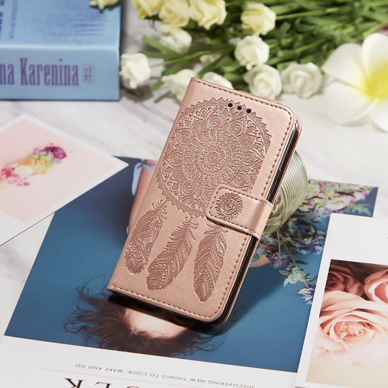 

Embossed Dream Catcher Leather Flip Wallet Case Soft Phone Silicone Cover for Samsung Galaxy S10E S10 Plus S10 Coque Funda Shell