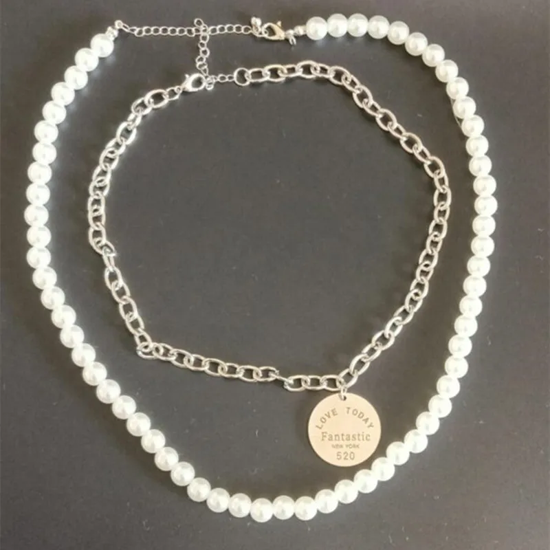 Ожерелье-чокер из кубинской цепи с жемчугом | Украшения и аксессуары