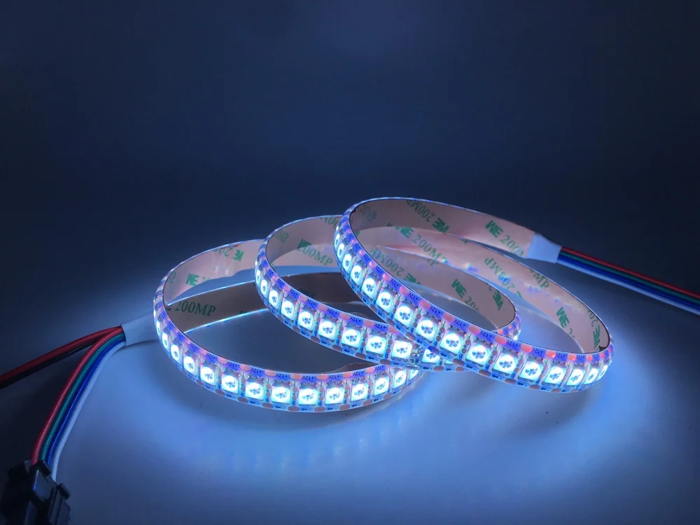 DC12V WS2815(WS2812B WS2813 обновление) RGB светодиодные пиксельные полосы, индивидуально адресуемые Белый/Черный PCB двухсигнальный светодиодный гибкий светильник
